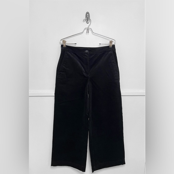 Eileen Fisher Pants - Eileen Fisher Black Organic Cotton Corduroy Wide Leg Ankle Pants